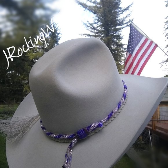 JRW Hand Made Adjustable Cowboy Purple Hat Band - Picture 3 of 10
